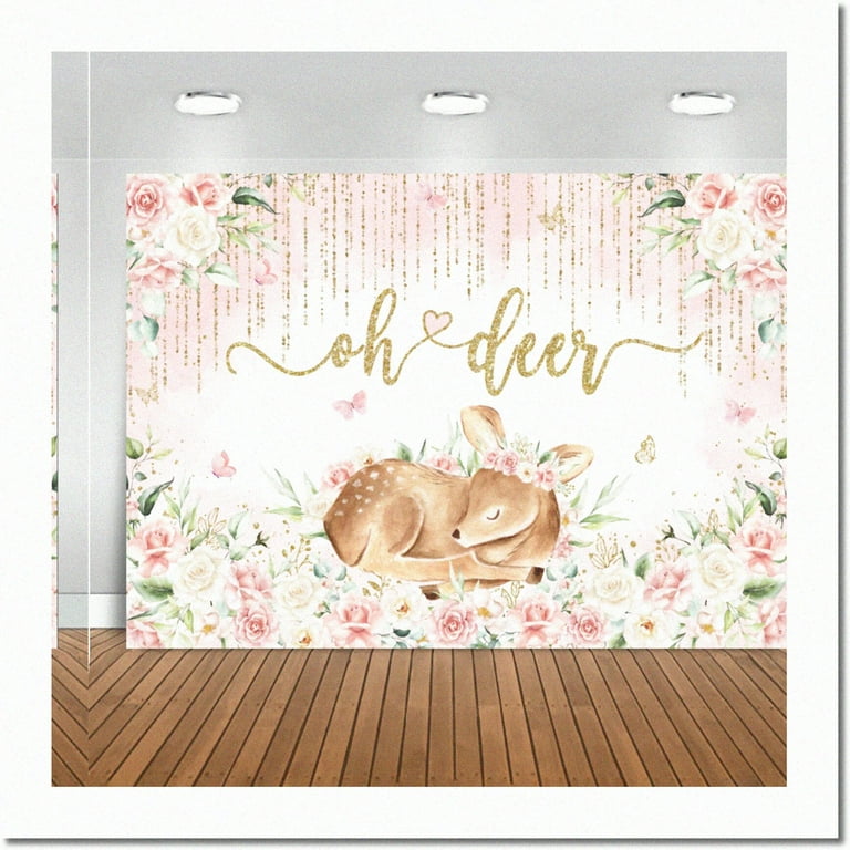 Woodland fashion baby shower backdrop