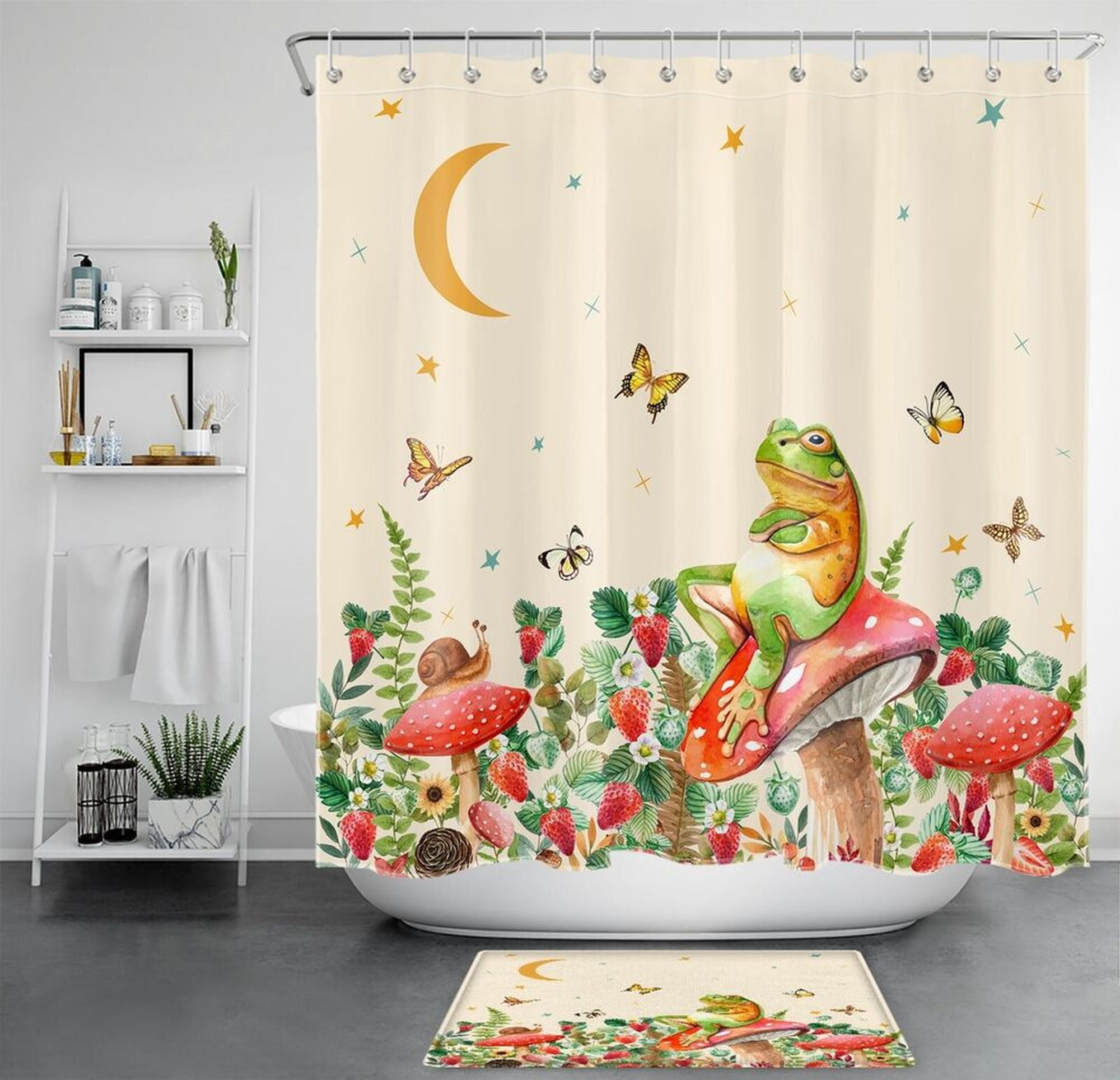 Enchanting Woodland Whimsy VintageInspired Shower Curtain Set with