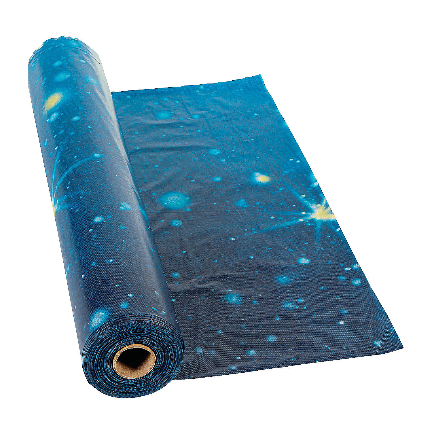 Starry Night Blue Glossy Plastic Rectangular Tablecloth Roll