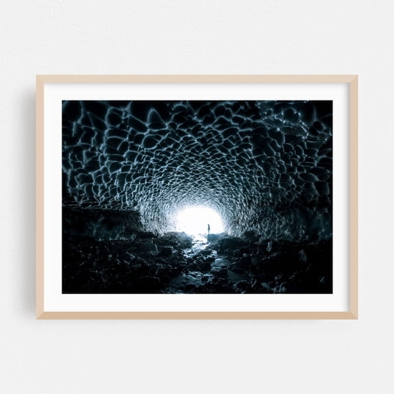 Enchantment of Ice - Iceland Photography Nature Surrealism Wilderness Winter Landscape Mystical Oak Framed Wall Art Print 24 x 36 inches