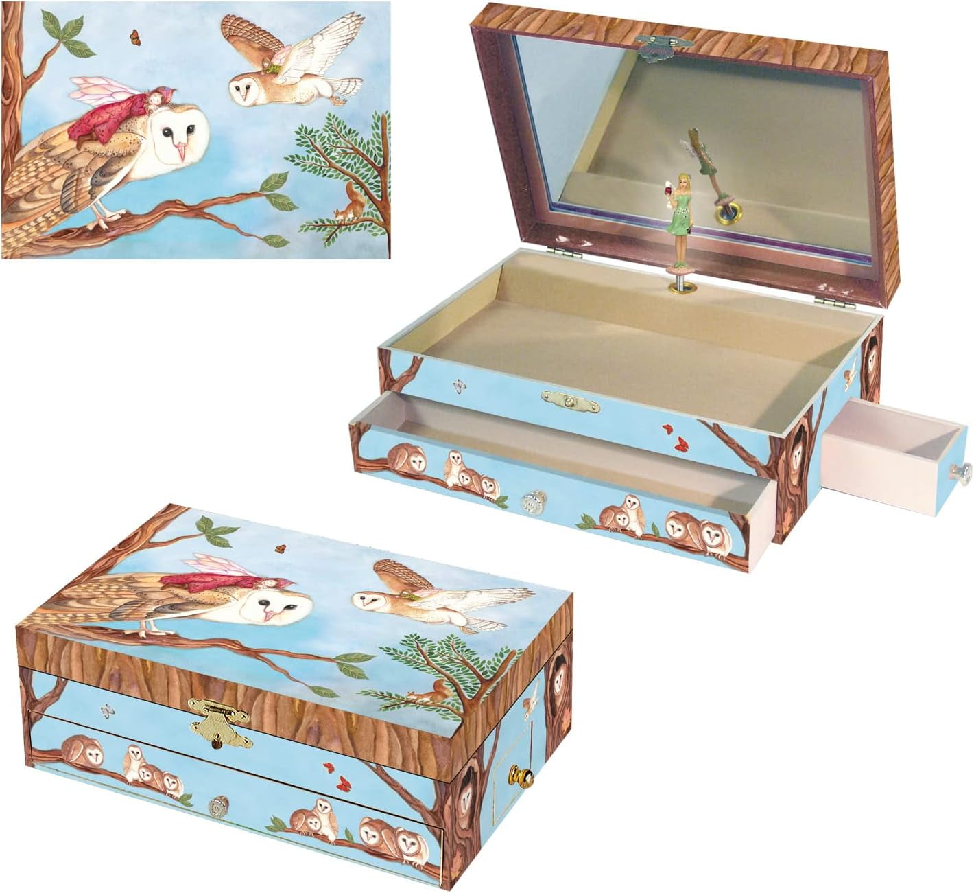 Enchantmints Owl Travellers - Jewelry Box Owl Gifts for Girls Owl Toys Age 3+ Jewelry Box for Girls Jewelry Box for Kids Girls