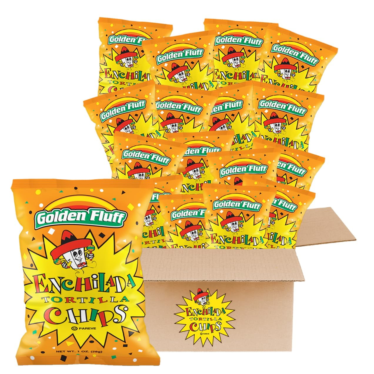 Enchilada Tortilla Chips Individual Bags Spicy Mexican Flavored Corn
