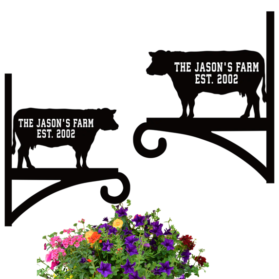 Enchvi Custom Plant Hooks for Hanging Baskets, Personalized Plant Hooks Indoor Outdoor, Farm Decor Gift for Grandma Grandpa, Custom Plant Holder for Hanging Lantern, Bird Feeder, Wind Chime(10in)