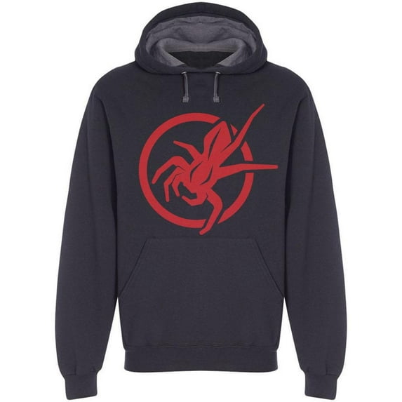 Encircled Asymmetrical Spider Hoodie Men -Image by Shutterstock, Male XX-Large