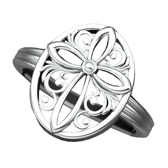 Encircled Cross, Sterling Silver Ring- Logos Jewelry