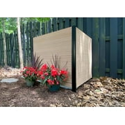 Enclo Lincoln Cedar Color Outdoor No Dig WoodTek Vinyl Privacy Screen Enclosure for Garbage Bins and Air Conditioners (42in x 42in - 2 panels)