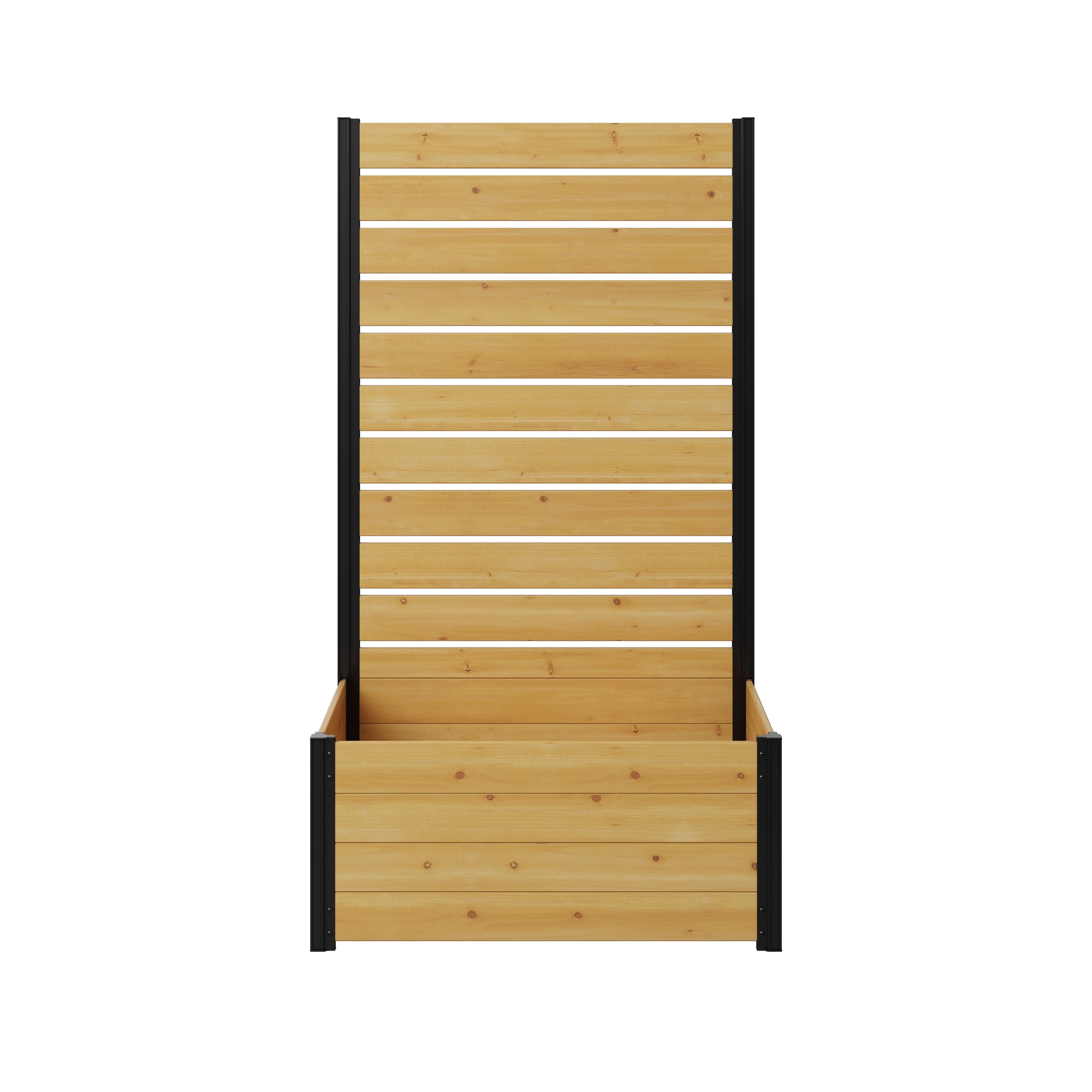 6ft Cedar Privacy Screen with Planter Box for Outdoor Use