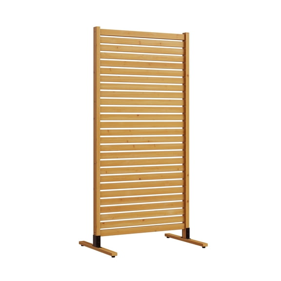 Enclo Privacy Screens EC18030 Tiaga 6 ft H x 3 ft W Freestanding or Surface Mounted Slatted Premium Wood Privacy Screen Kit (1 Panel)