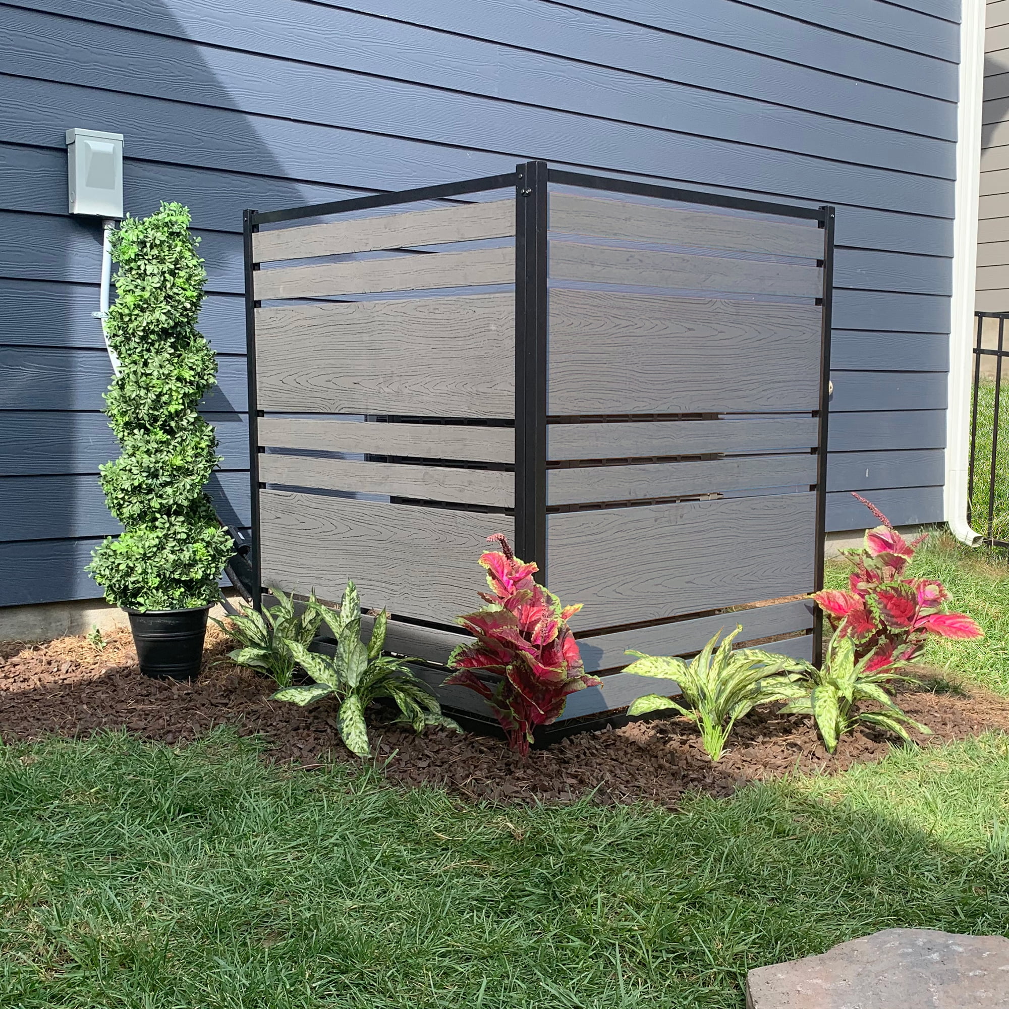 Vienna Charcoal WoodTek Vinyl Privacy Screen Panels