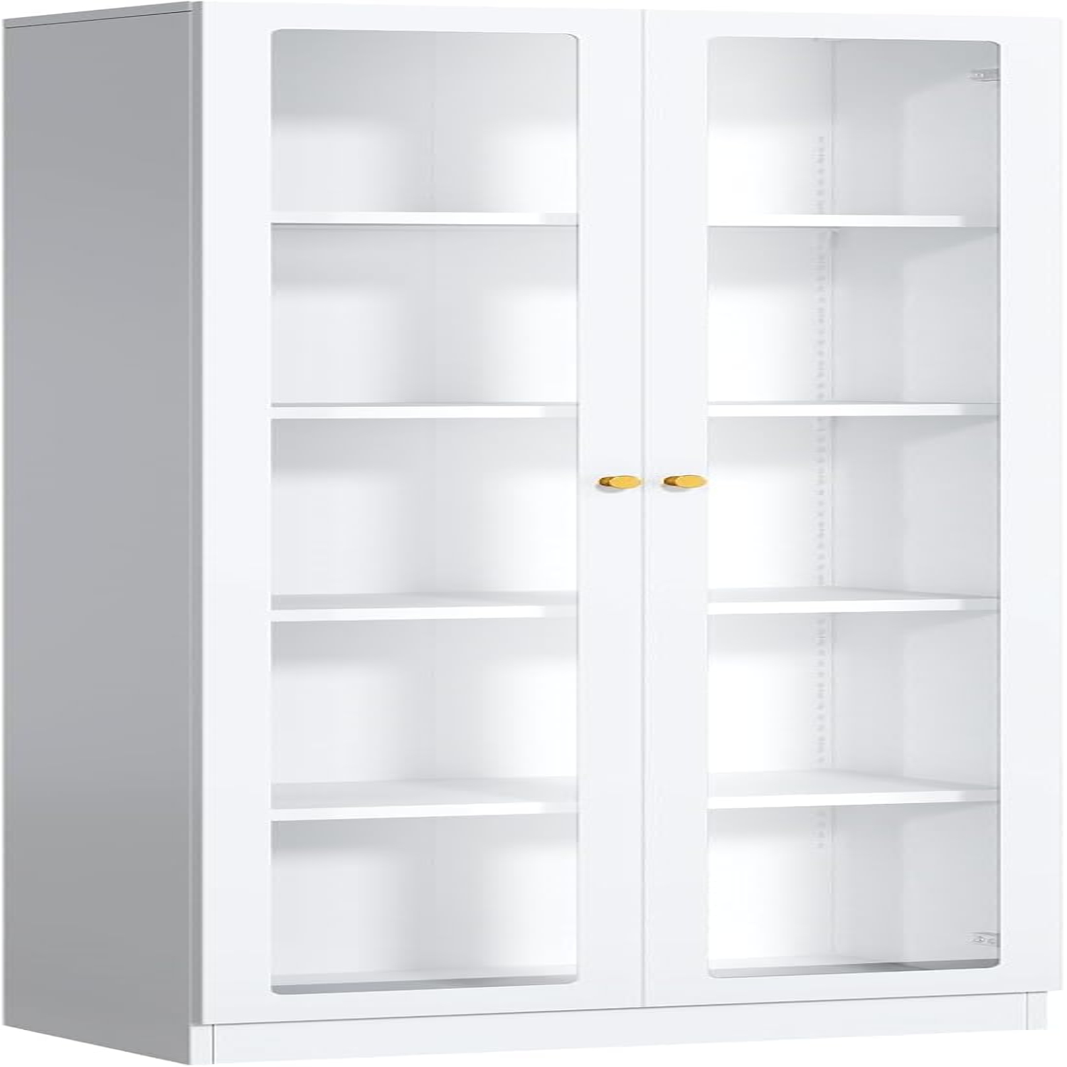 Enclosed Bookshelf with Acrylic Door and Adjustable Shelves 70.87 Inch