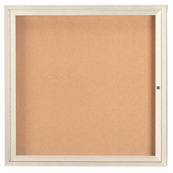 Illuminated Enclosed Bulletin Board - Ivory