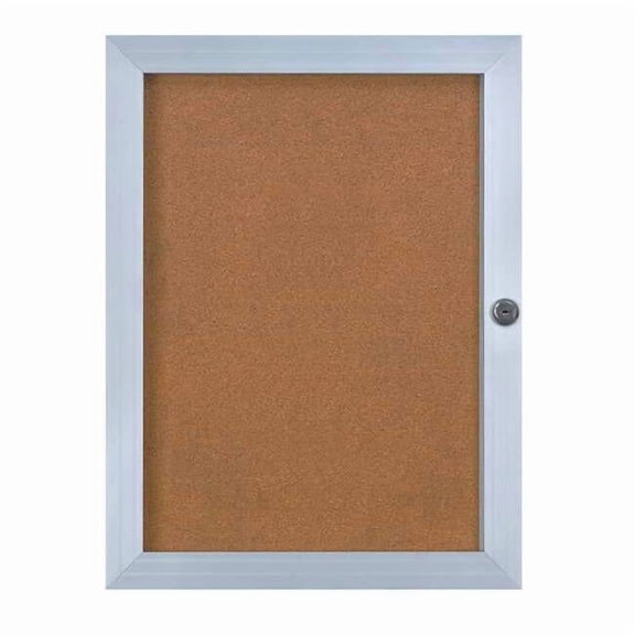 United Visual Products Enclosed Letter Board 24x18" UVEB1824-SATIN-CORK