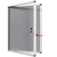 thumbnail image 1 of Enclosed Bulletin Board Lockable Noticeboard Case with Aluminium Frame,Grey Felt, 20x14inch (2xA4), 1 of 6