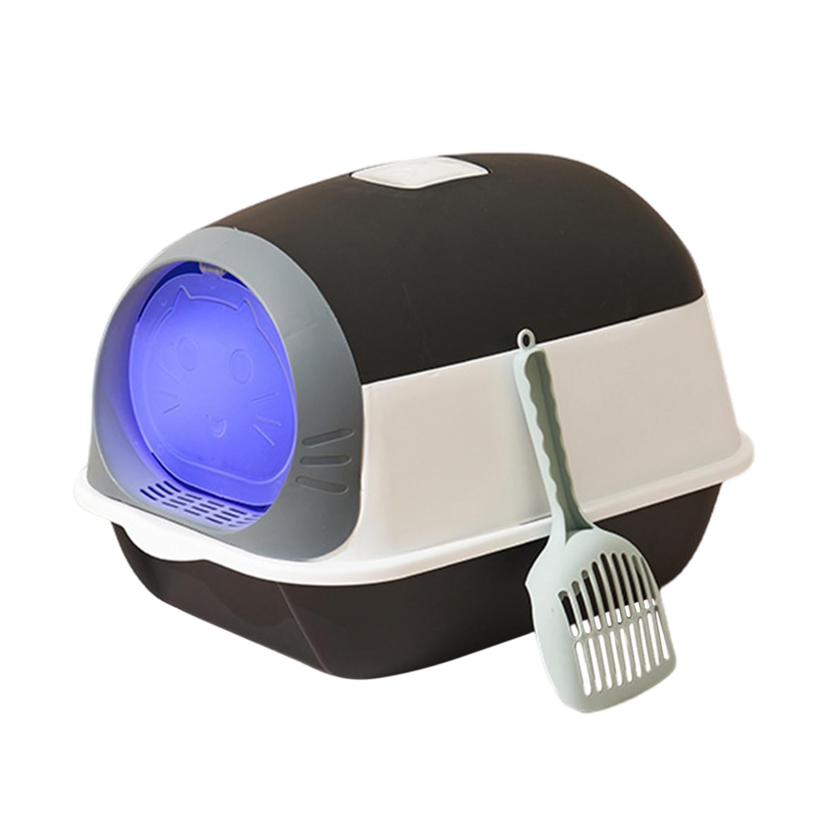 Enclosed Cat , Hooded Cat Toilet with Front Door Flap Cat Litter Basin Bedpan Cat Litter Tray