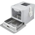 thumbnail image 1 of Enclosed Cat Litter Box with Lid Top Exit Covered Metal Stainl Steel Litter Box Leak Proof Odorl Easy to Clean Including Cat Litter Scoop and Litter Mat, 1 of 7