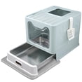 thumbnail image 1 of Enclosed Cat Litter Box with Lid Top Exit Covered Metal Stainless Steel Litter Box Leak Proof & Odorless Easy to Clean Including Cat Litter Scoop and Litter Mat, 1 of 7