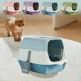 thumbnail image 1 of Enclosed Cat Litter Box with Odor Control | Splash-Proof Design | Extra Large Size 50x34x33cm | Includes Non-Slip Mat & Observation Window | Easy Clean Cat Toilet for Indoor Cats, 1 of 7