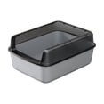 thumbnail image 1 of Enclosed Cat Litter Box | Top Entry, High Sides Odor Control | Black Plastic, 16"x12", Tall Walls Prevent Litter Scatter | Easy Clean Detachable Design | Spacious Interior, Air Circulation, Scoop, 1 of 6