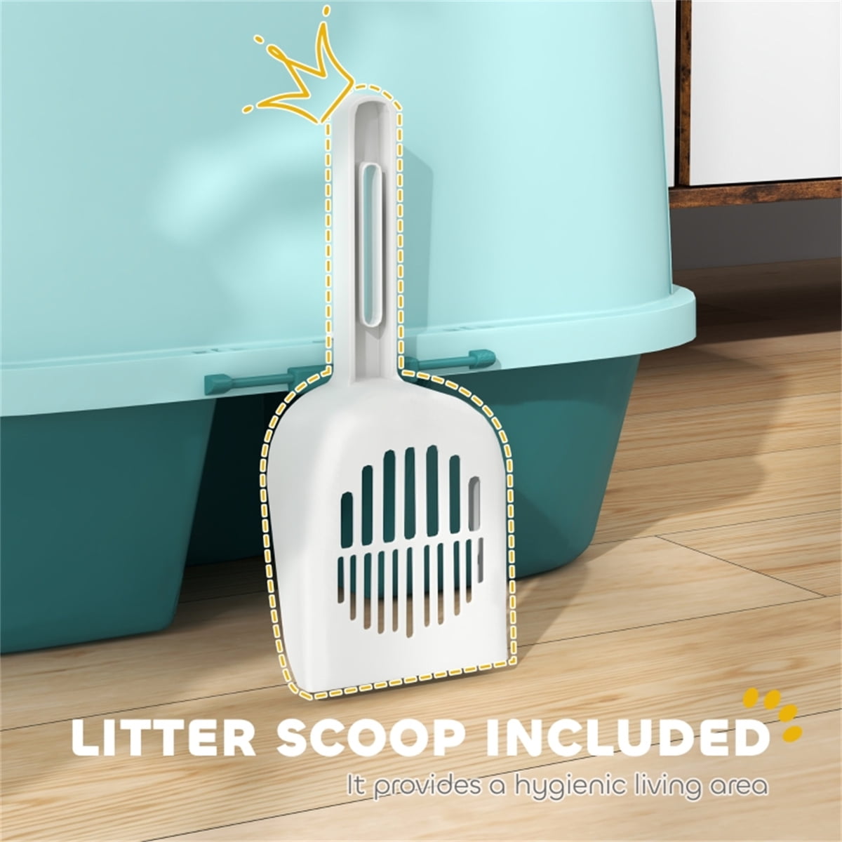 Enclosed Cat Litter Box with Odor Control, Easy Clean Design for Indoor