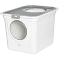 thumbnail image 1 of Enclosed Cat Litter Box with Top Entry&Front Door, Includes Scoop for Easy Cleaning, Odor-Free, White Design, 1 of 11