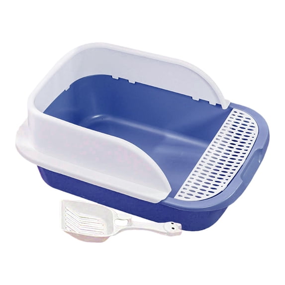 Enclosed Cat ,Semi-Open Anti-Splashing Cat ,Durable High Side Sifting Toilet for Small Cats,Easy to Clean Medium Blue