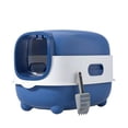 thumbnail image 1 of Enclosed Cats Litter Box with Lid and Scoop, Front Entry and Exit Large Size Anti-Splashing, Blue, 1 of 8