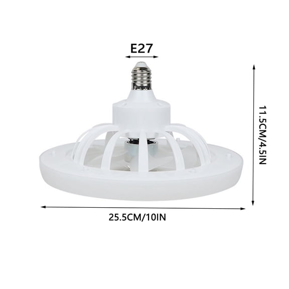 Enclosed Ceiling Fan with Light, Low Profile Hidden Fan Light Fixture,Socket Fan Light with Remote, Intelligent Ceiling Lamp, For Kitchen Bathroom Store Room Garage (10*4.5inch,White)