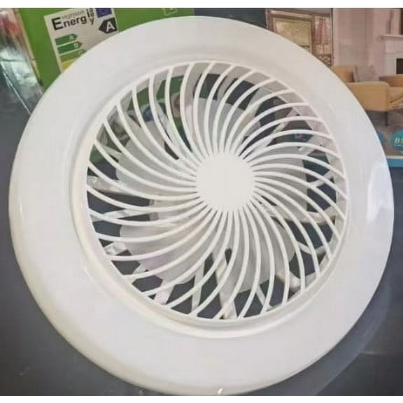 Enclosed Ceiling Fans with Lights and Remote, 10 Inch Mini Bladeless Ceiling Fan with Light, Family Summer Gift, for Kitchen/Bathroom/Garage/Pantry/Tool Room/Laundry Room (White)