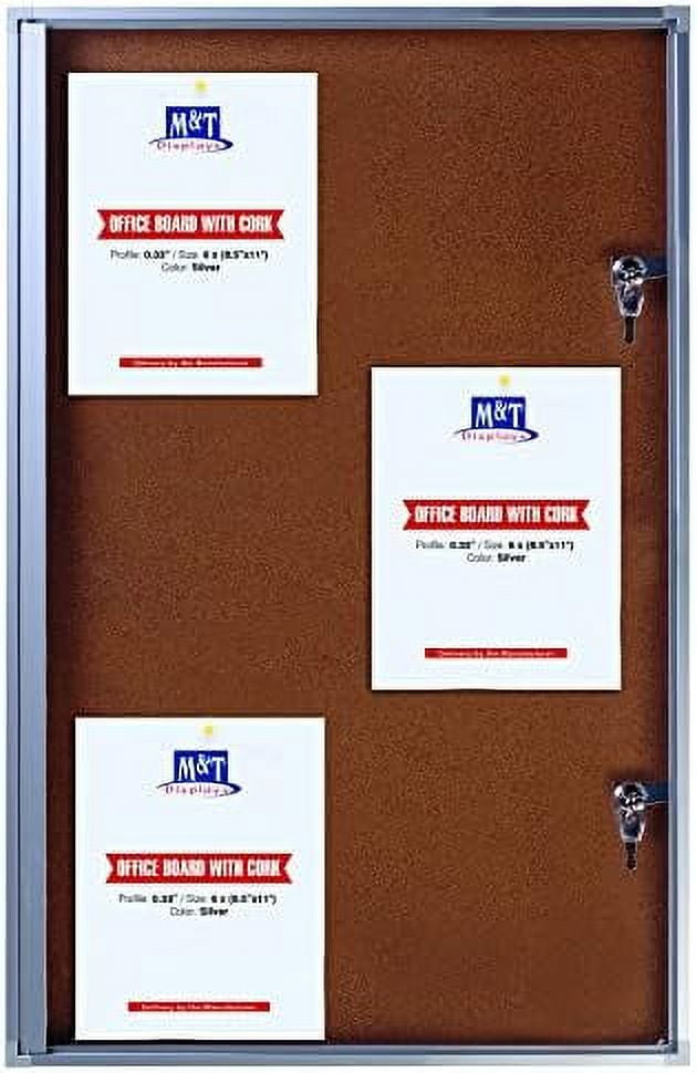 Enclosed Cork Bulletin Board Advertising Display for Indoor Use with