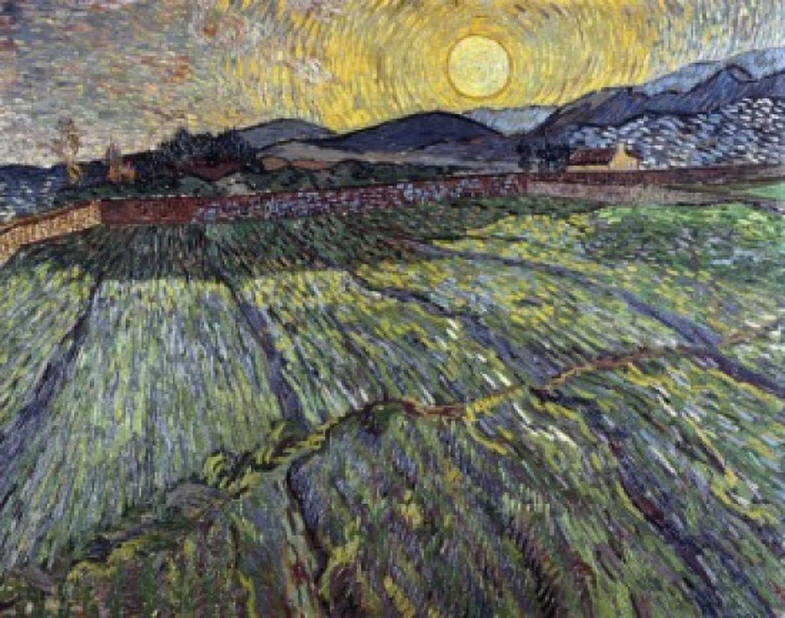 Enclosed Field with Rising Sun Saint-Remy  1889 Vincent van Gogh (1853-1890Dutch)  Oil on canvas Private Collection Canvas Art - Vincent van Gogh (18 x 24)