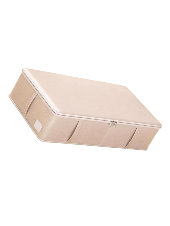 Enclosed Gown Storage Box with Reinforcement Bands and Front Label Area for Wedding Dresses and Special Garments