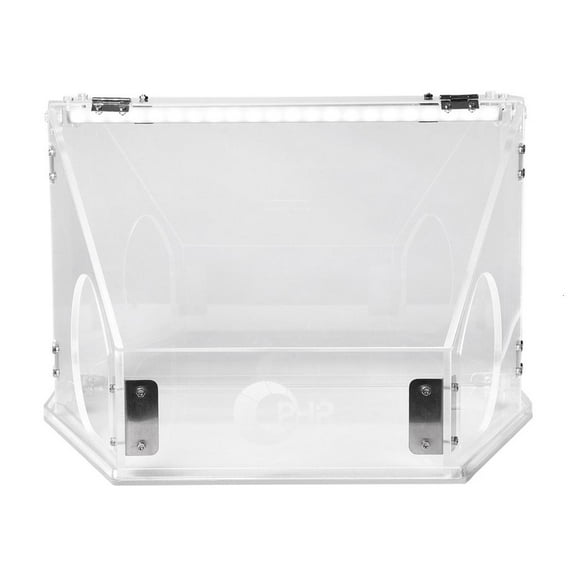 Enclosed Grinding Box LED Illuminated Plastic Work Box for Polishing Convenient Model Engraving Box with 2 Holes