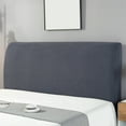 thumbnail image 1 of Enclosed Headboard Cover Elastic Bedhead Protector - Dustproof Fabric Slipcover for Upholstered Headboards, Stretchable, Washable Design (Black, 59in), 1 of 8