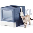 Enclosed Litter Box with Lid, XLarge Foldable Cat Litter Box, Covered
