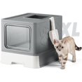 Enclosed Litter Box with Lid, XLarge Foldable Cat Litter Box, Covered