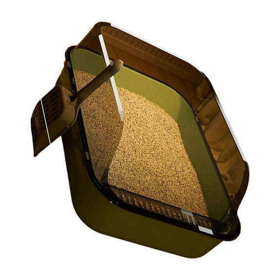 Enclosed Litter Tray Leak-Proof Barrier Reinforced Base Odor Elimination Multi-Cat Home Use