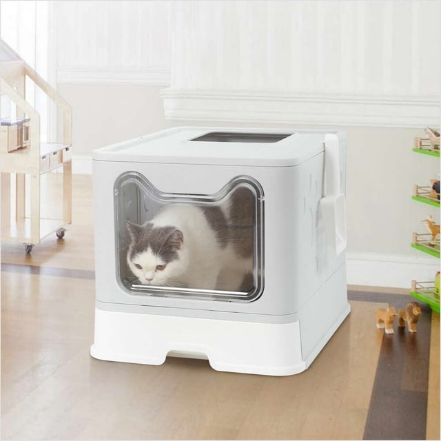 Enclosed Pet Cat Litter Box Tray Pan Hygienic Easy Large Hooded Toilet