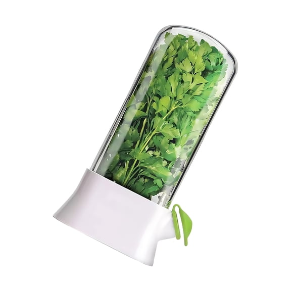Enclosed Plant Preserver with Ventilated Bottom Dishwasher Safe Parsley Container Refrigerator Compatible Kitchen Tool