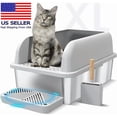 thumbnail image 1 of Enclosed Sides Stainless Steel Cat XL Litter Box Keep Litter In the Pan, 1 of 17
