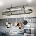 thumbnail image 1 of Enclume Design Products PR16CWG HS 4 ft. Ceiling Pot Rack with Grid, Hammered Steel - Oval, 1 of 2
