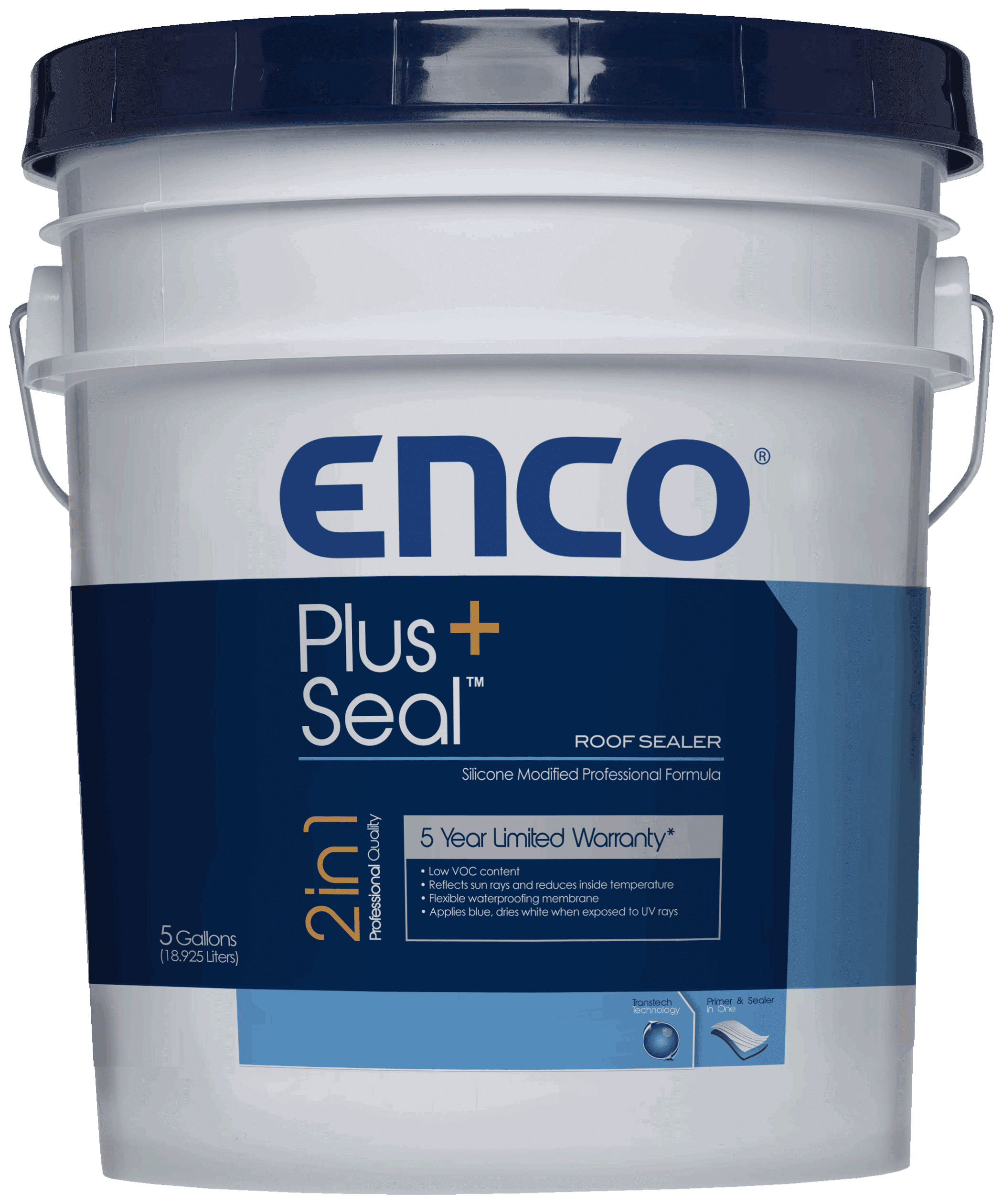 Enco Plus Seal 2in1 Elastomeric Roof Sealer, 5 Gallons