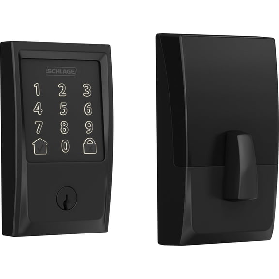 Encode Smart WiFi Deadbolt Lock for Front Door - Keyless Entry with App or Touchscreen Works Alexa, Hey , & Airbnb Create Codes Guests Matte Black