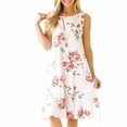 thumbnail image 1 of Encolax Women Summer Dresses Beach Floral Tshirt Sundress Sleeveless Pockets Casual Loose Tank Top Dress, 1 of 3