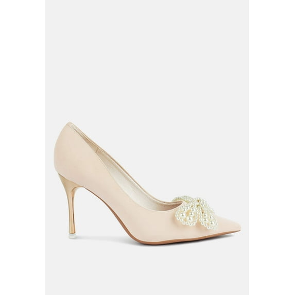 Encon Pearl Embellished Micro Suede Pumps
