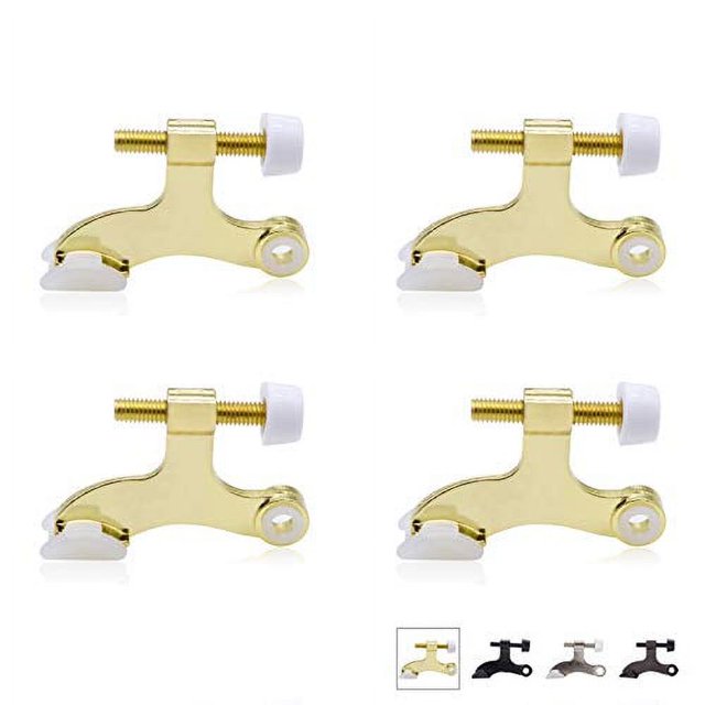 Enconker 4 Pack Hinge Pin Door Stopper Polished Brass, Heavy Duty Door