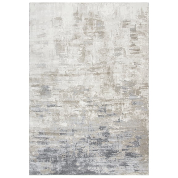 Encore 5'2" x 7'3" Abstract Beige/Gray/Rust/Blue Power-Loomed Area Rug