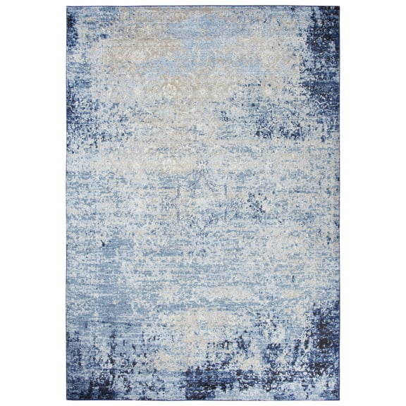 Encore 5'2" x 7'3" Traditional Over dye Blue/Gray/Rust/Blue Power-Loomed Rug