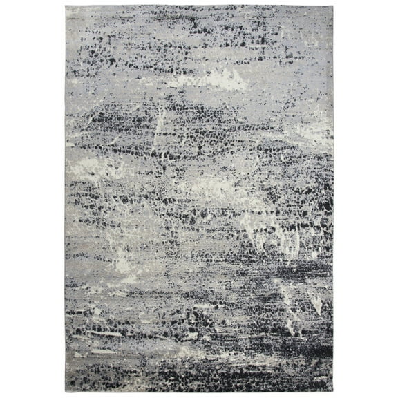 Encore 8' x 10' Abstract Brown/Gray/Rust/Blue Power-Loomed Area Rug