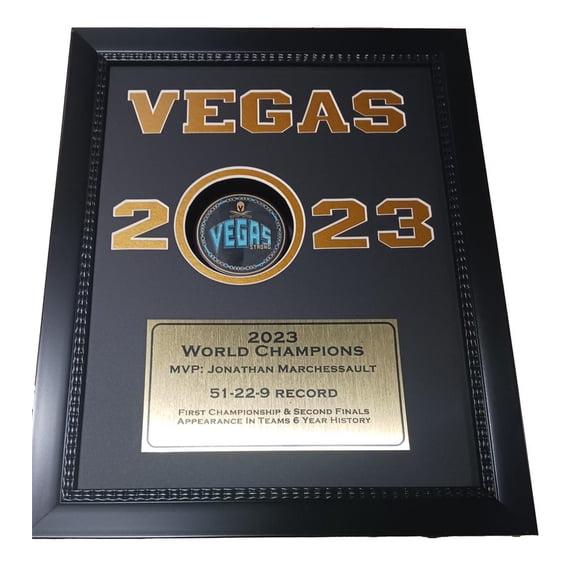 Encore Brandz 153-30 Las Vegas Hockey 2023 World Champions 12x18 Custom Shadow Box
