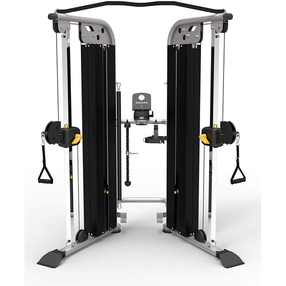 Encore ES9030 Functional Pulley System, Weight Trainer, Dual Weight Stacks, Adjustable Home Gym Equipment, Weight Machine, Lifting for LAT Pull Down, Tricep, Biceps Curl, Back, Forearm Exercise